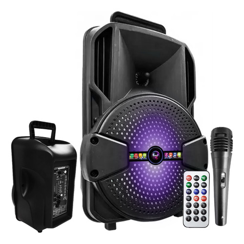 Caixa Som Portatil Entrada Microfone Karaoke 1000w Completo