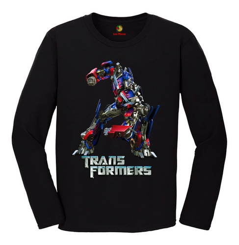      Remera Adulto Transformers Manga Larga 100% Algodón