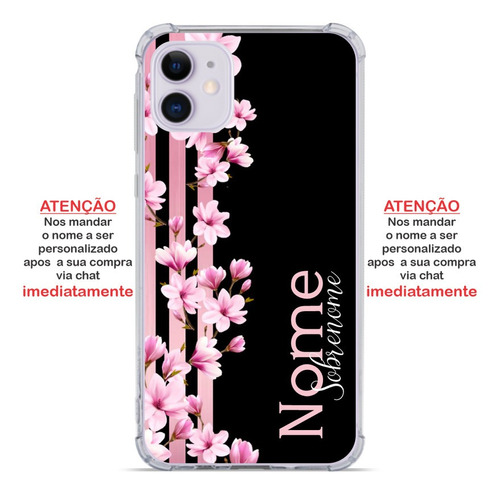 Capinha Faixas Florais Personalizada Com Nome