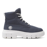 Bota Timberland Mid Lace Tb0a62e4ep4 Mujer Color Azul Diseño De La Tela Liso Talla 23.0