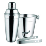 Kit Caipirinha Profissional Coqueteleira 750ml 3 Peças Inox