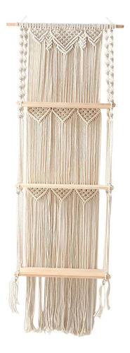 Tapiz Bohemio Macramé Colgante De Pared Estante Flotante