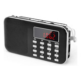 Mini Radio Portátil Linterna Led, Altavoz De Radio Digital