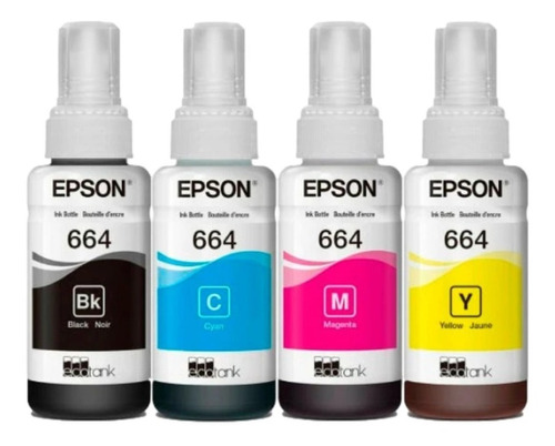 Combo Tinta Epson 664 Negro Y Color Original L120/l210/l575