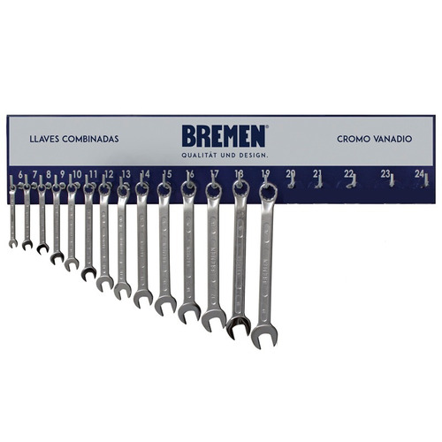 Llaves Combinadas Bremen Juego 6 A 19mm 14pz + Tablero Dgm