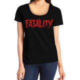 Remeras Mortal Kombat Mujer Fatality Logo Videojuego