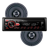 Combo Audio Car Stereo Pioneer+ Parlantes 6 PuLG Bravox Gold