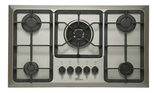 Fogão Cooktop Fischer 5 Bocas Tripla Chama Gás Mesa Inox