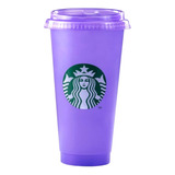 Vaso Starbucks Reusable Tapa Lila