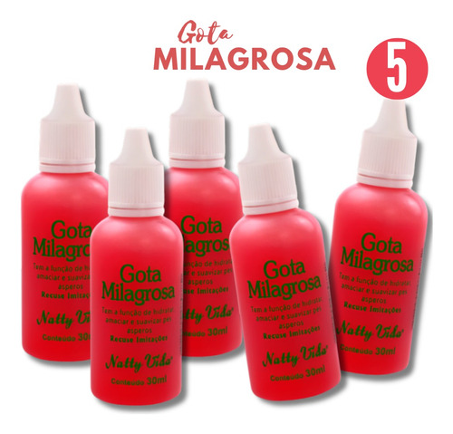 Kit 5 Gota Milagrosa Para Os Pés Combate Rachadura Nattyvida