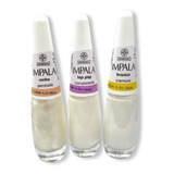 Kit Esmaltes Impala Branco Sonho Top Pop Francesinha 3 Unid