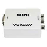 Mini Convertidor Vga A Av Rca 1080p Pc A Adaptador Blanco