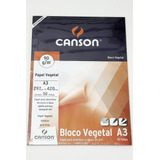 Bloco Papel Vegetal Canson 7019 90g/m² A3 Com 50 Folhas