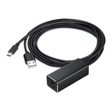 Fire Tv Stick Micro Usb A Rj45 Ethernet Adaptador Con Cabina