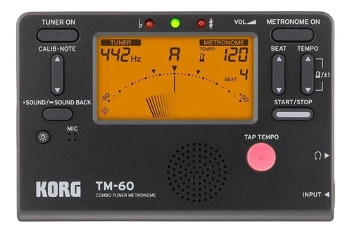 Metronomo C/afinador Korg Tm-60c Bk (preto)