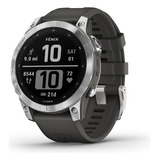 Reloj Smartwatch Fenix 7 Garmin Mapa Musica Pulse Ox Ski Color Del Bisel Plata Con Correa Grafito