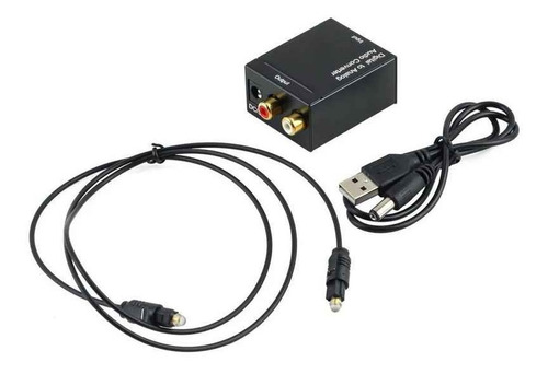 Conertidor De Audio Optico A Rca + Cable Toslink 1m + Usb Ac