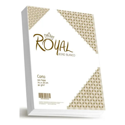 Papel Bond Royal Blanco Carta 90 Gr - Paquete Con 500 Hojas | MercadoLibre