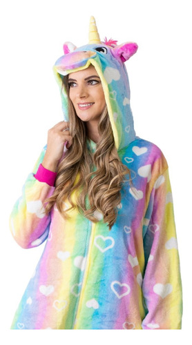 Pijama De Frio Unicórnio Kigurumi Adulto Pronta Entrega