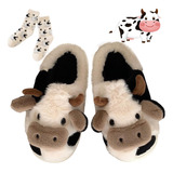 Pantuflas Vaca De Algodón Suaves, Lindas, Cómodas Y Cálidas