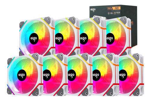 Cooler Fan Aigo Am12 Pro Argb + Pwm - 9 Fans Brancos