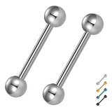 Piercing Lengua Pezon Pircin Nipple Cartilago Acero Edone X2