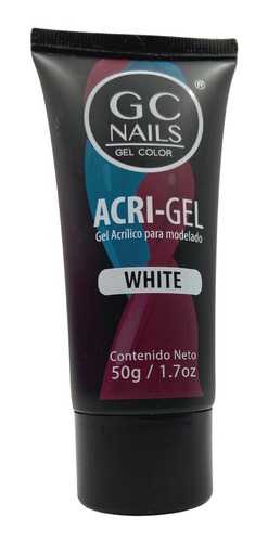 Acri-gel Para Modelado Uñas Rosa, Blanco Y Cristal. Gc Nails