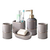 Dispensador De Jabon Con Set De Baño Juego Ceramica