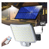 Lámpara Solar Exterior Pared Con Sensor 108led 3modos+remoto