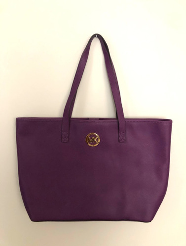 Bolsa Michael Kors Saffiano Jet Set Piel Morada Original