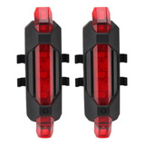 Kit 2 Sinalizadores Lanterna Led Traseiro Bike Recarregável