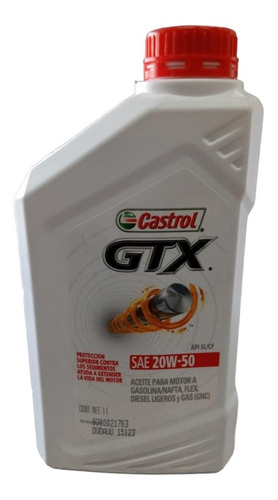 Aceite Castrol Gtx Sae 20w50 X 1 Litro