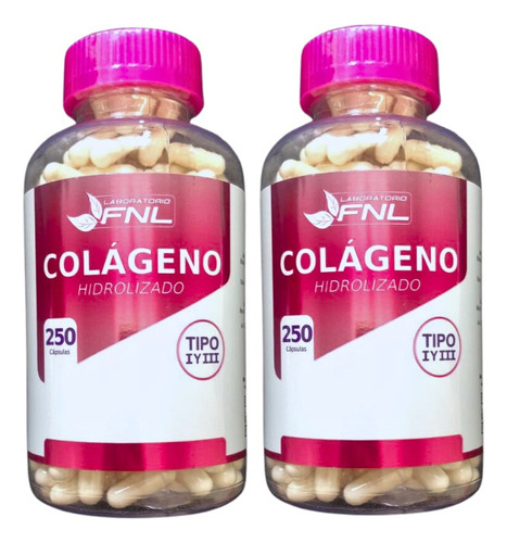 Colageno Hidrolizado 250 Cap Fnl Pack 2 Frascos Providencia