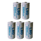 5 Baterias Pila Recargable Cr123 ,16340 Litio-ion 2800 Mah