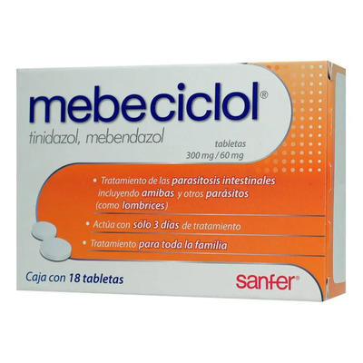 Mebeciclol Tableta 60 Mg\u002F300 Mg, 18 Tabletas | Envío gratis
