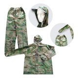 Kit Conjunto Capa De Chuva Camuflada Pesca Moto Unissex