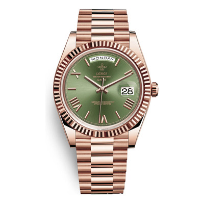 Reloj De Pulsera Hombre Cuarzo Verde Oro Rosa Lgxige | Envío gratis