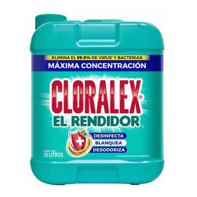 Blanqueador Líquido Desinfectante Cloralex® El Rendidor 10 L | MercadoLibre