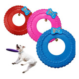 Disco Frisbee + Cascabel Juguete Perro Flexible Y Resistente