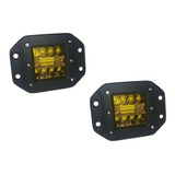 Par Faros Led Empotrable Fijo, Estrobo Dually Amarilo 12-80v