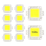 Kit 10 Chip Slim Led 50w Reposição Refletor-branco Frio Luz Branco-frio