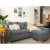 Sillon Esquinero Living Chenille Sofa 2.00 Mt + Camastro