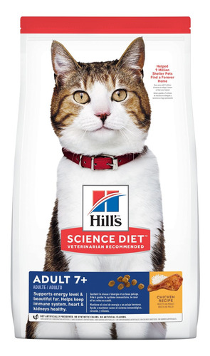 Alimento Hill's Science Diet Adult 7+ Para Gato Adulto Sabor Pollo En Bolsa De 1.8kg