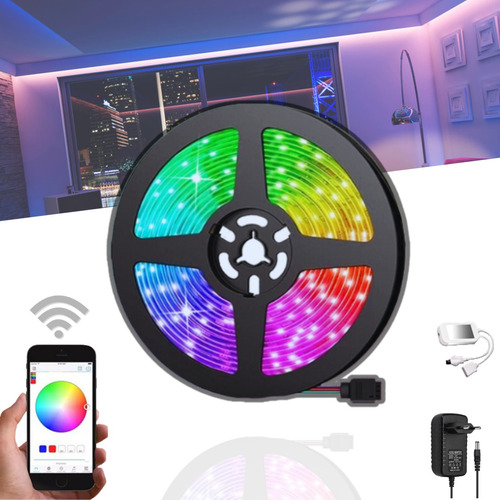 Fita Led 5m Smart Wi-fi Rgb Inteligente Alexa Google + Fonte