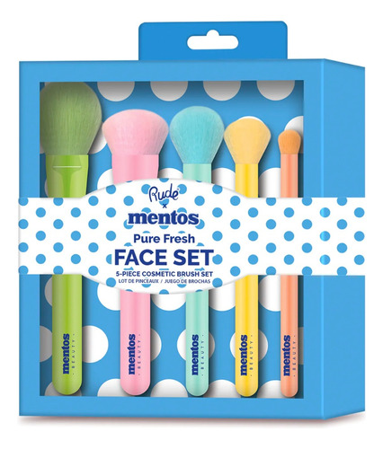 Set De 5 Brochas Faciales Mentos X Rude Cosmetics