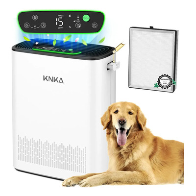 Purificador De Aire KNKA Filtro HEPA Para Alergias en el Hogar, Recámara Grande, Filtros Lavables, Monitor De Calidad Del Aire, Modos De Auto Y Sueño, Difusora, Silencioso | Meses sin interés
