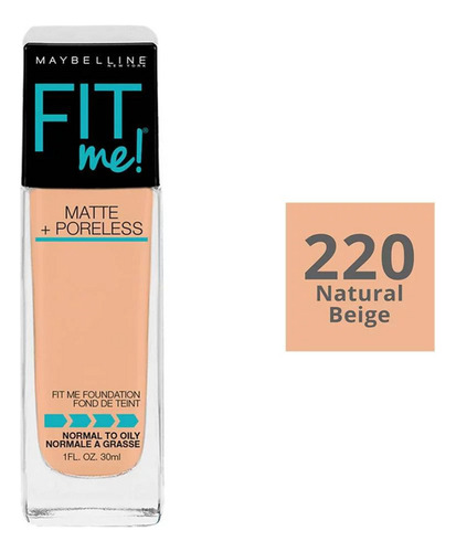 Maquillaje Maybelline Fit Me Matte 220 Natural Beige 30 Ml