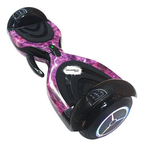 Hoverboard Skate Elétrico Led Bluetooth E Bolsa Galáxia Rosa