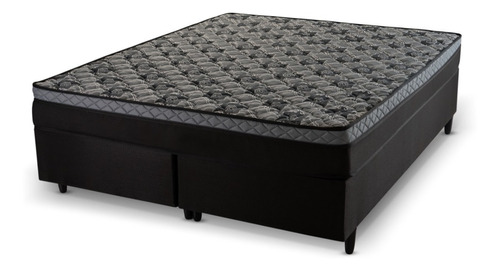 Cama Box Alpha Plus Queen 158x198x60 Hellen Colchões Preto