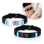 2pzs Pulsera De Parejas Brilla Ajustable Regalo Para Mujeres